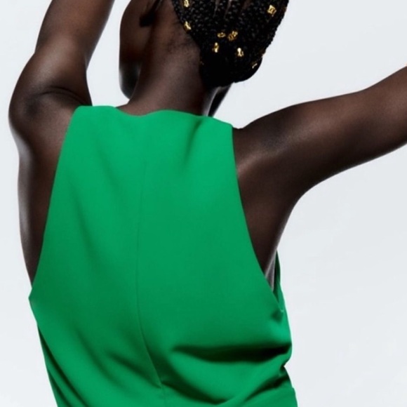 Zara Green Draped front top - Picture 3 of 8